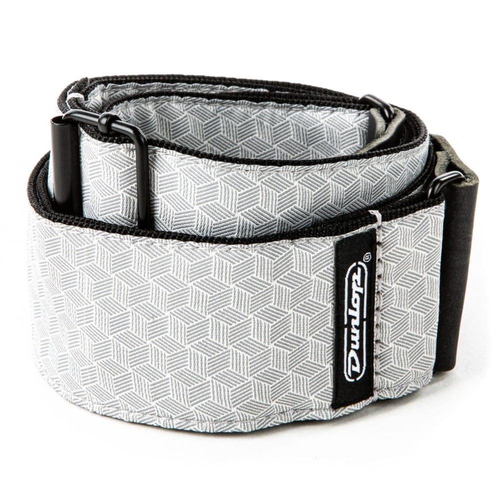 Dunlop D6712 Jacquard Woven Cube Hatch Guitar Strap - Light Grey - Image 2