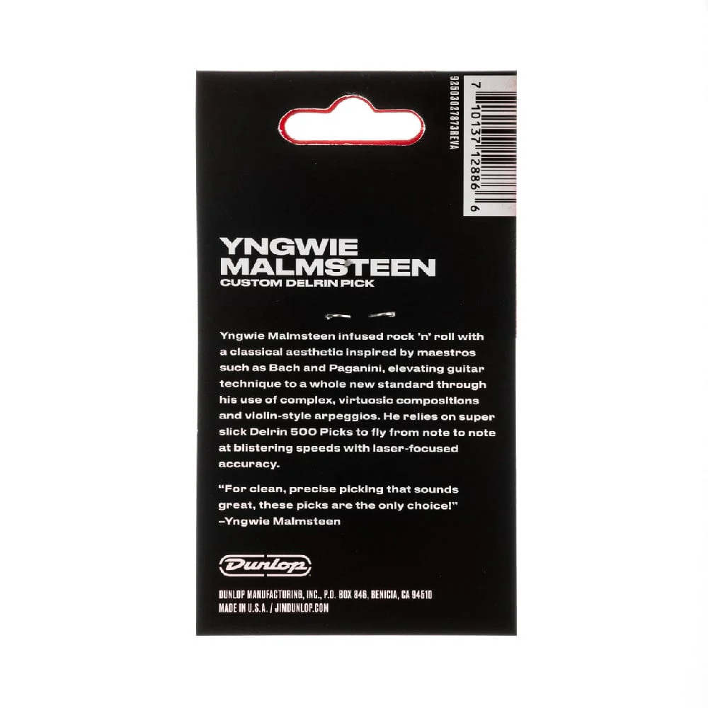 Dunlop Yngwie Malmsteen Custom Delrin Guitar Picks - Pack of 6 - 1.14mm Yellow - Image 5
