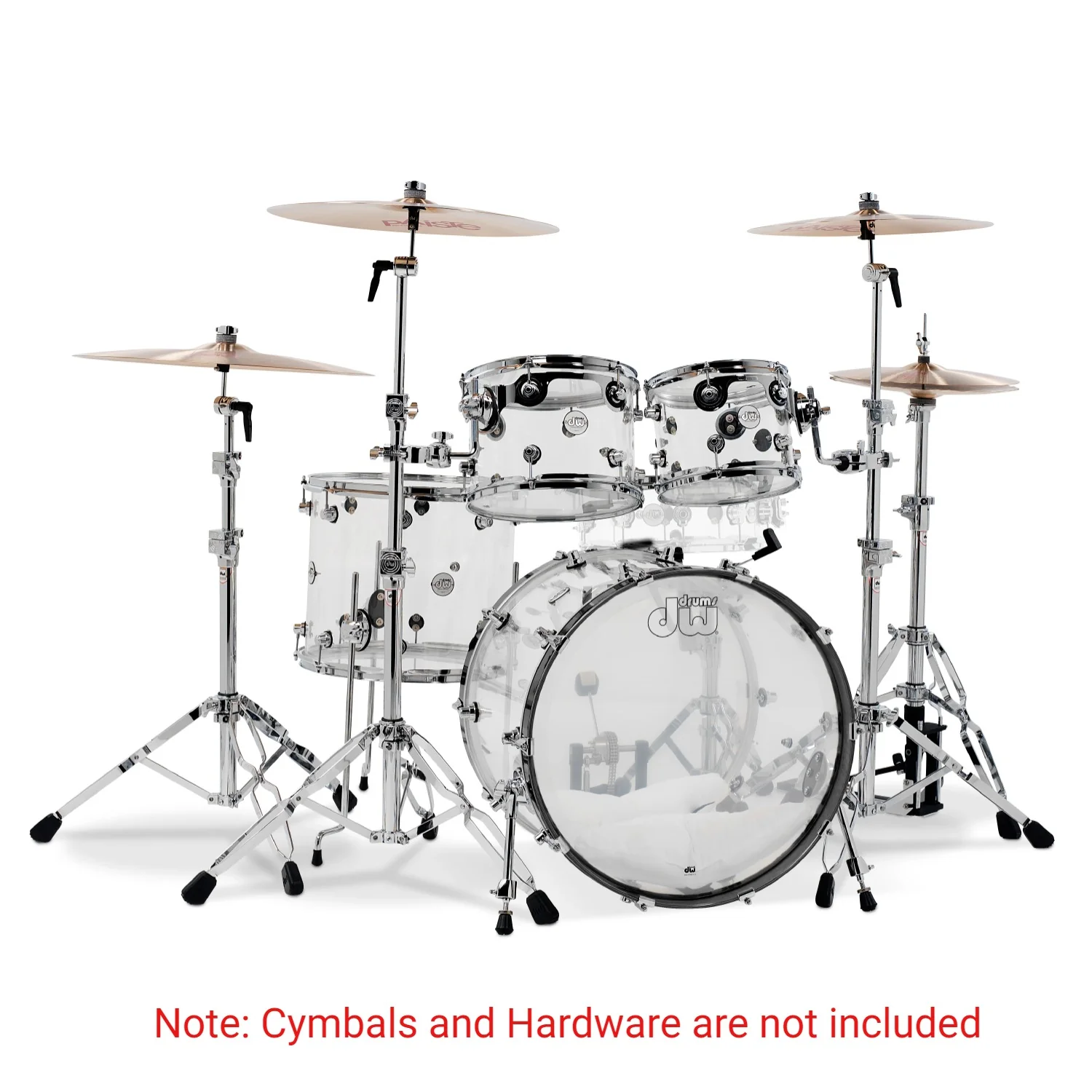 Dw Drum Workshop Design Series Acrylic 4-Piece Shell Pack Acoustic Drum Kits - Image 2