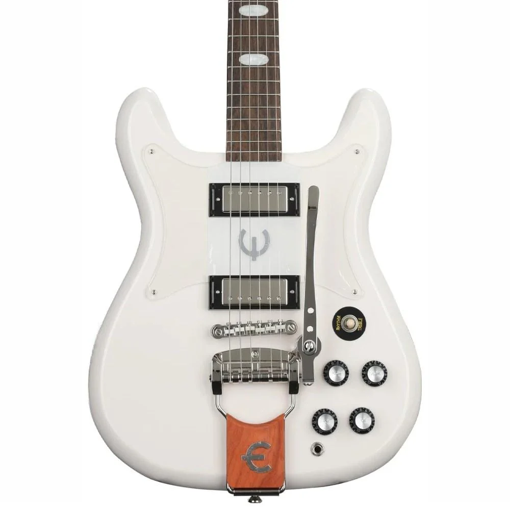 Epiphone Crestwood Tremotone Custom 6 String Electric Guitar - Polaris White - Image 2