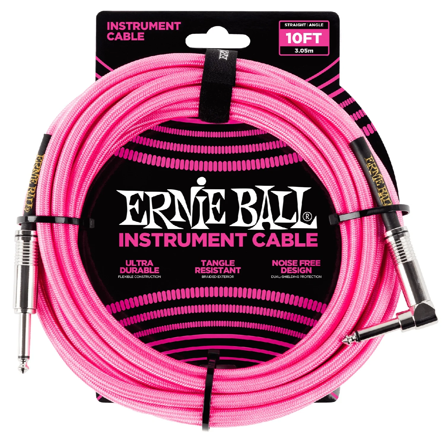 Ernie Ball 10' Braided Straight Angle Instrument Cable - Image 3