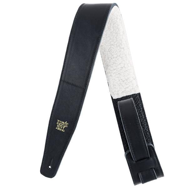 Ernie Ball 2.5-Inch Adjustable Guitar Strap Italian Leather with Fur Padding