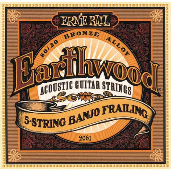 Ernie Ball 2061 Earthwood 80/20 Bronze 5-String Banjo Frailing Strings