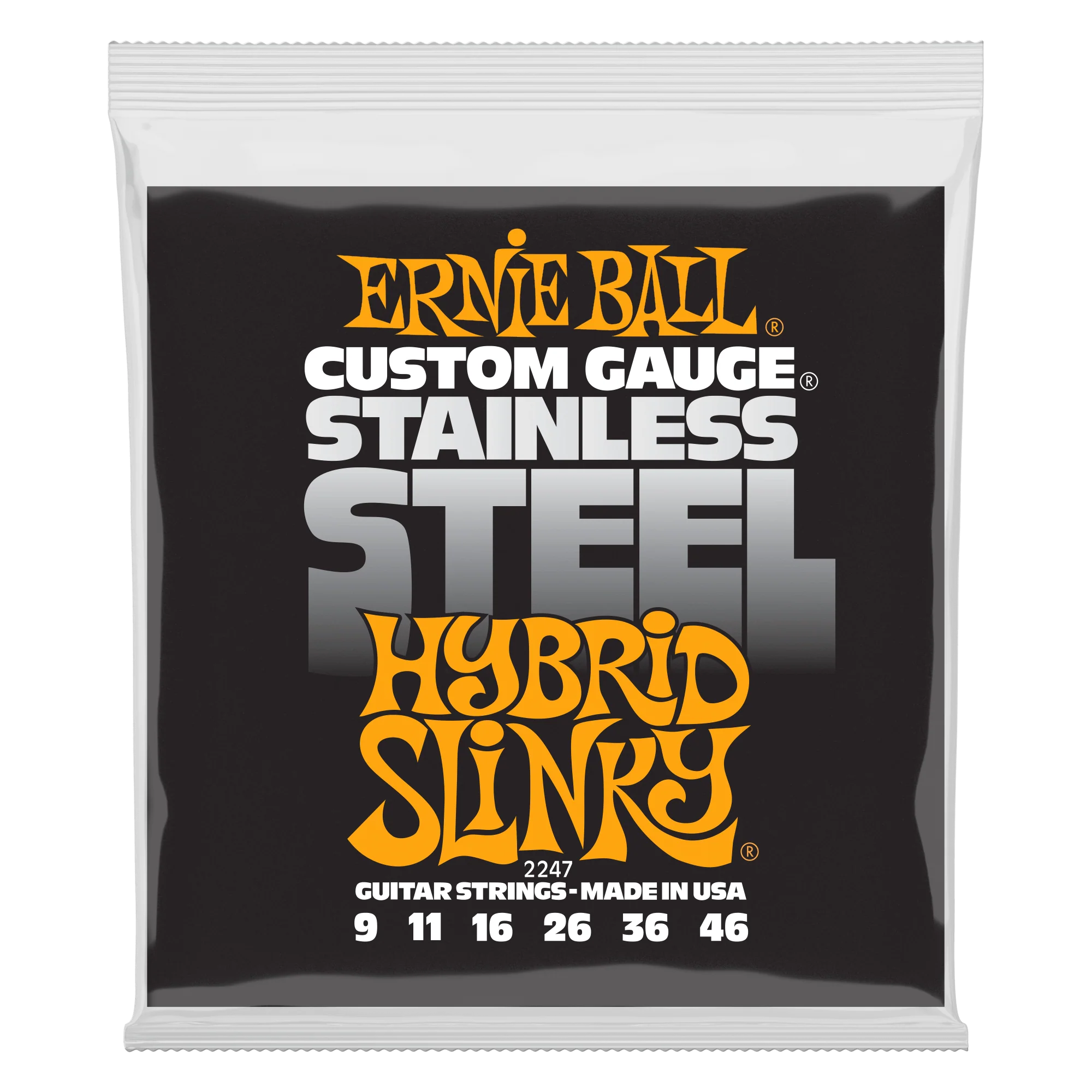 Ernie Ball 2247 Stainless Steel Hybrid Slinky Electric Guitar Strings
