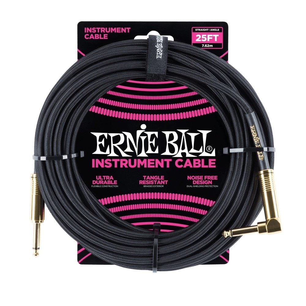 Ernie Ball 25 Ft Braided Straight-Angle Instrument Cable - Image 2