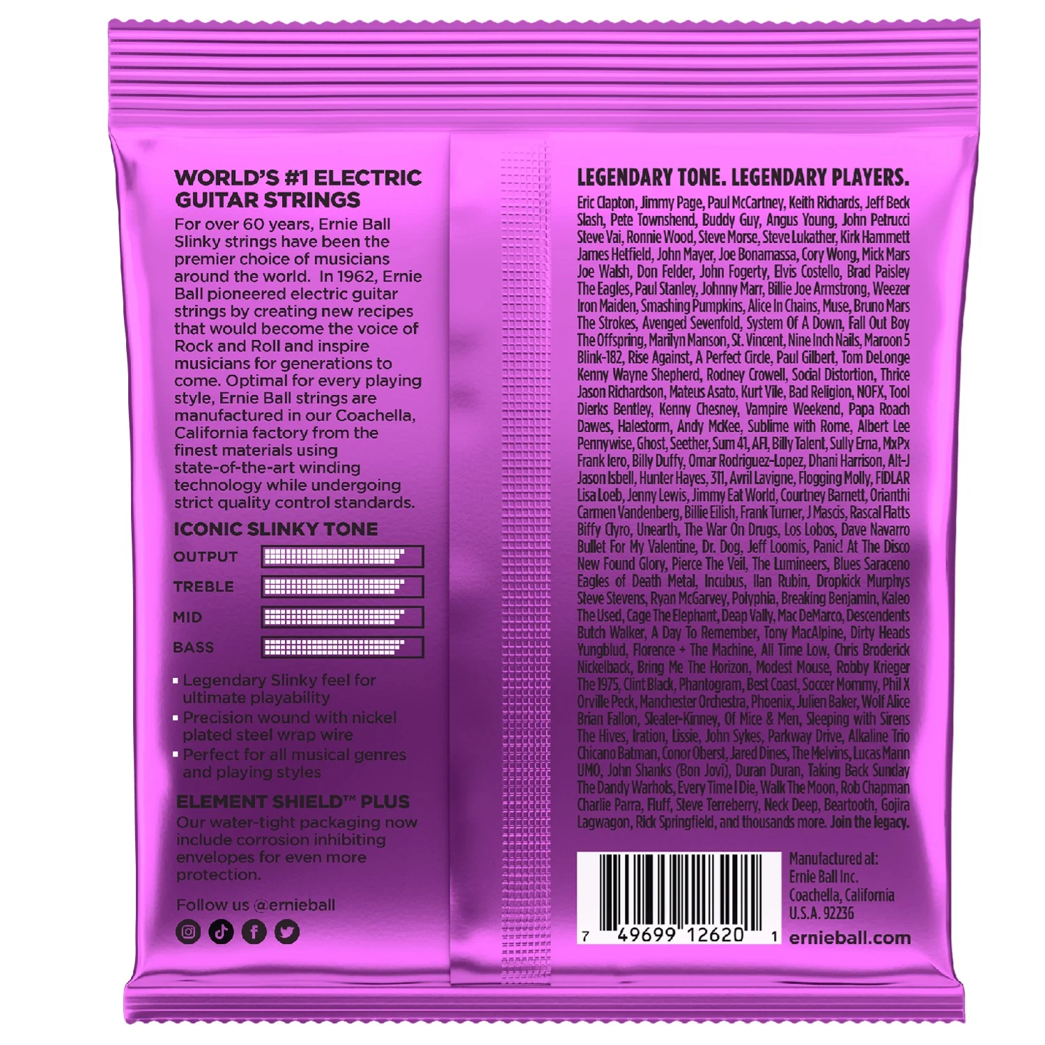 Ernie Ball 2620 Power Slinky Electric Guitar Strings, 7-String - Image 2