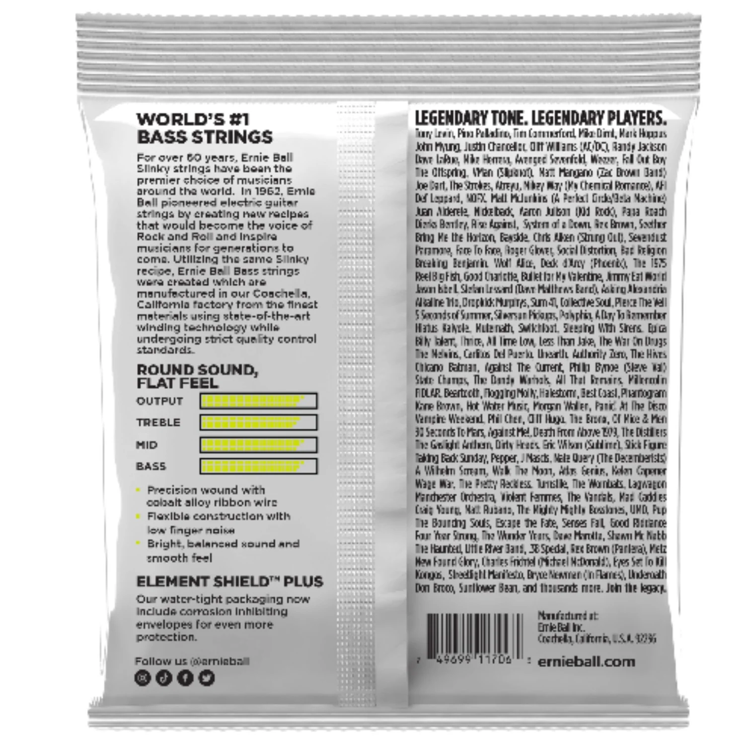 Ernie Ball 2818 Reg Slinky Flatwound Short Scale Electric Bass Strings - 45-105 - Image 2
