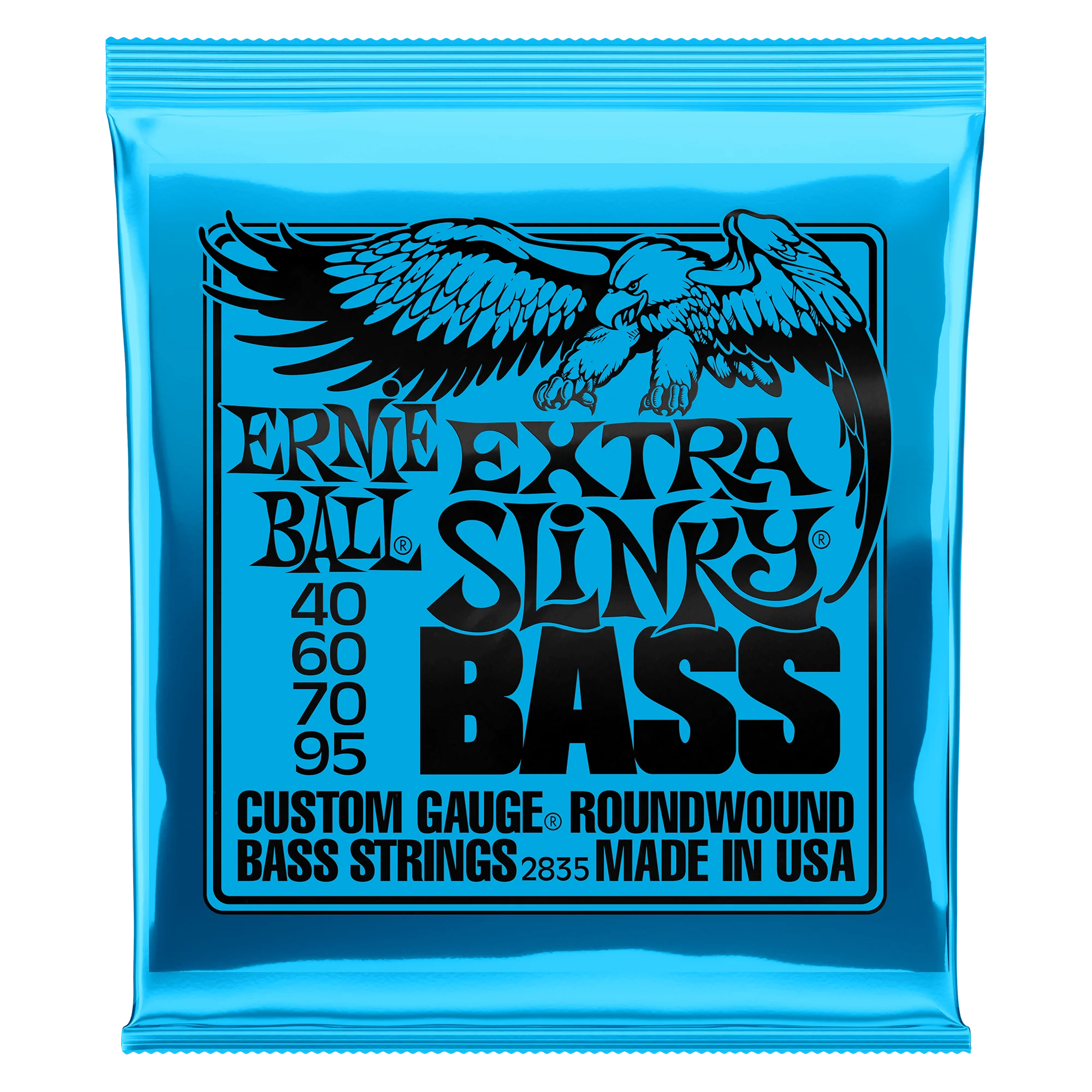 Ernie Ball 2835 Extra Slinky Bass Strings, Round Wound - 0.40-0.95