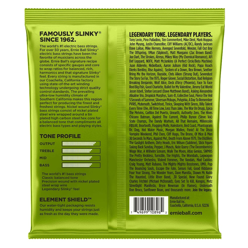 Ernie Ball 2856 Regular Slinky Nickel Wound Medium Scale 4 String Electric Bass Guitar String Set - .045-.105 - Image 2