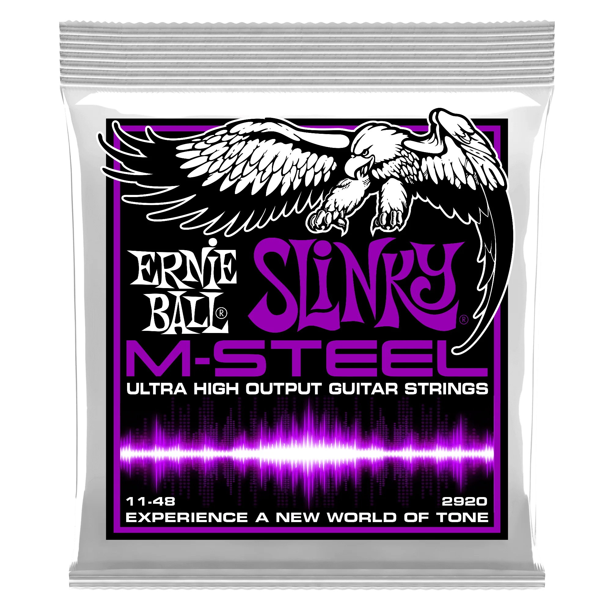Ernie Ball 2920 M-Steel Electric Guitar Strings Power Slinky 11-48
