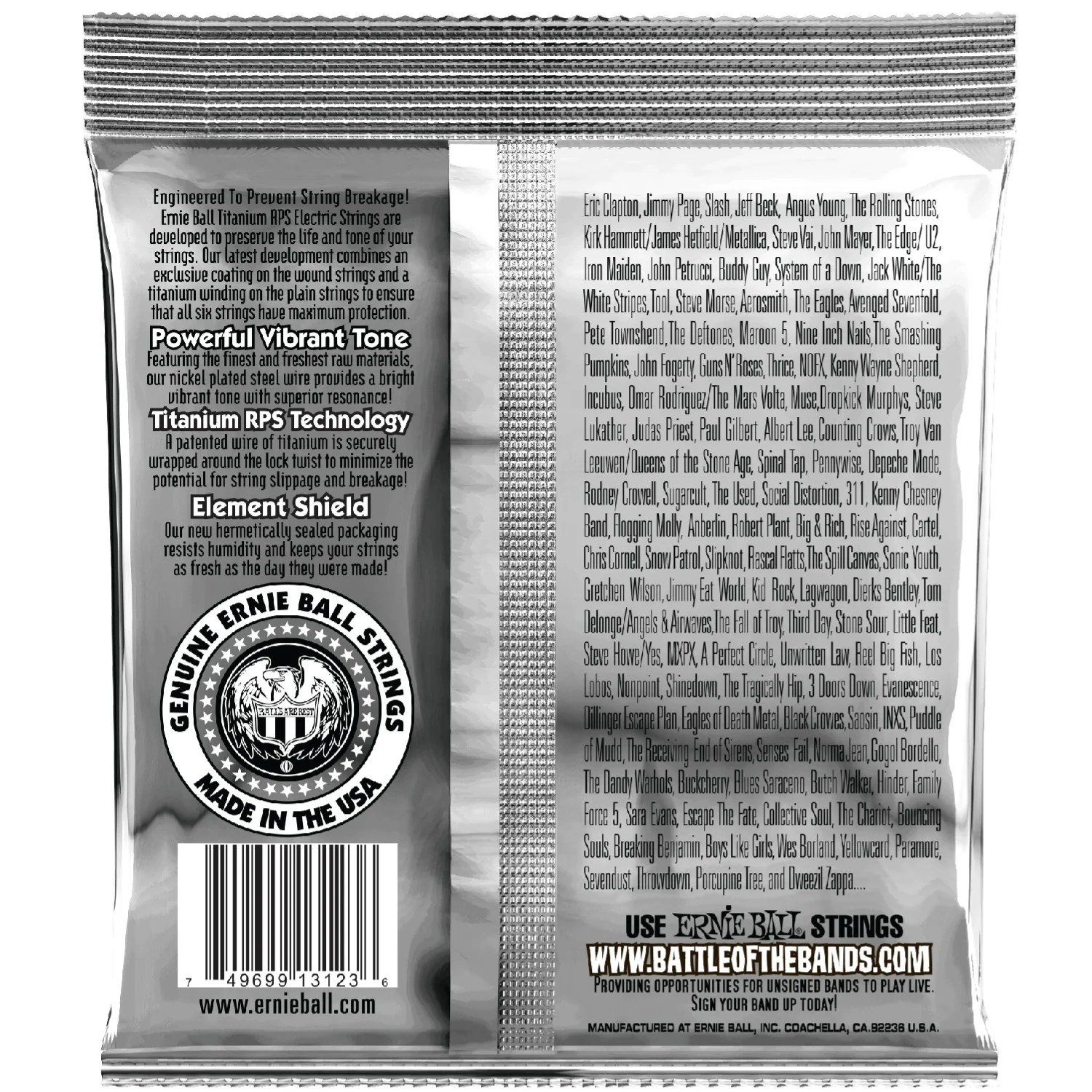 Ernie Ball 3123 Super Slinky Coated Titanium RPS Electric Guitar String Set - 9-42 - Image 2