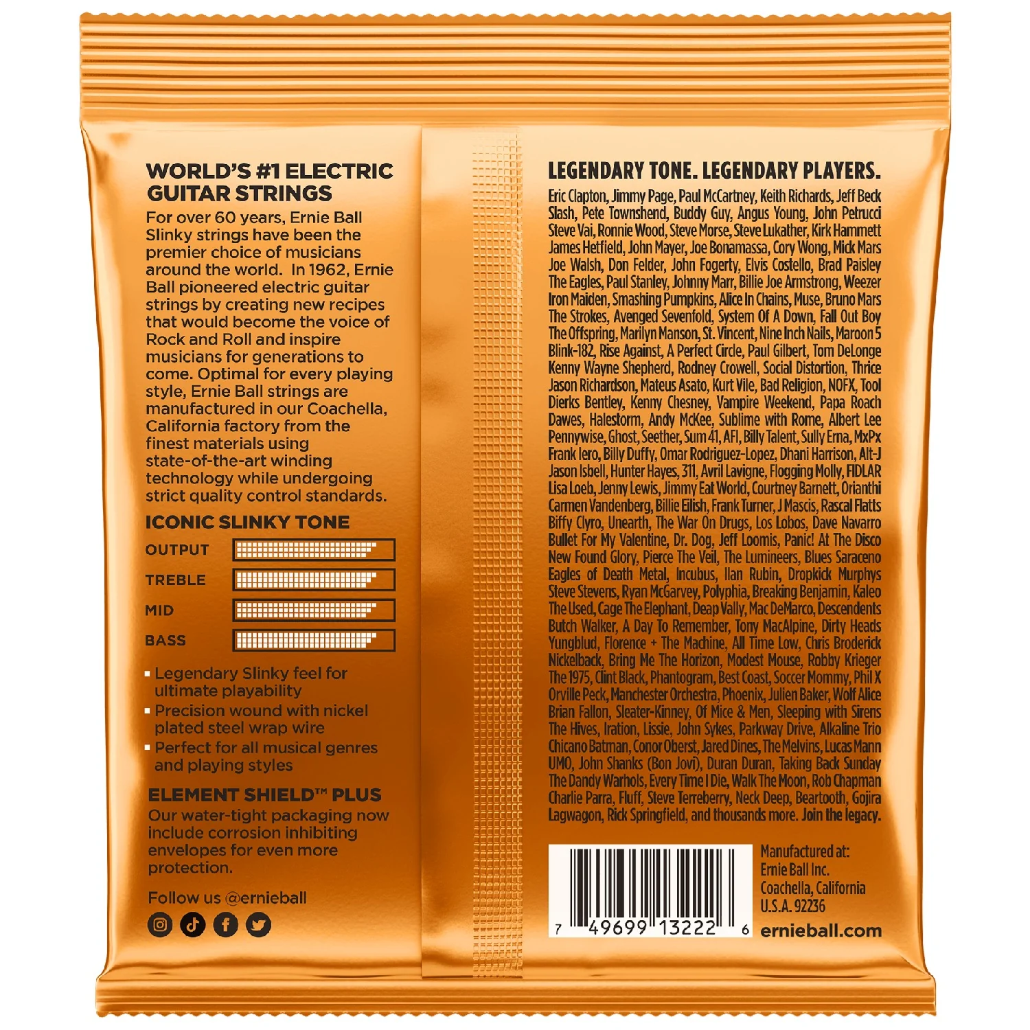 Ernie Ball 3222 Hybrid Slinky Nickel Wound Electric Guitar Strings 3 Pack 9-46 - Image 2
