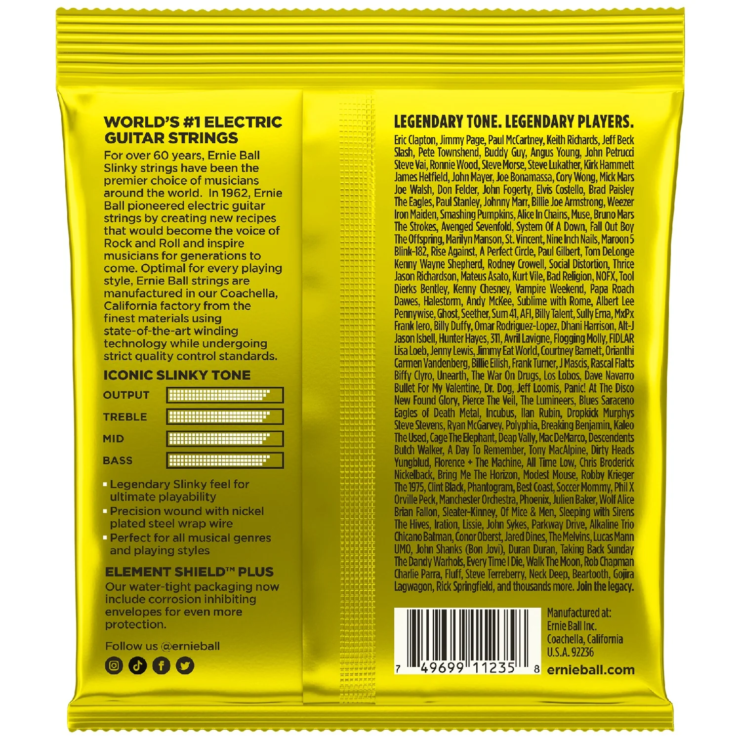 Ernie Ball 3627 Beefy Slinky Nickel Wound Electric Guitar Strings Pack of 3 - .11-.54 - Image 2