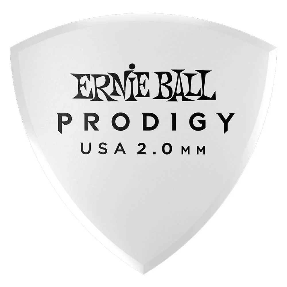 Ernie Ball 9338 Large Shield Prodigy Guitar Picks - Pack of 6 - 2.0mm White