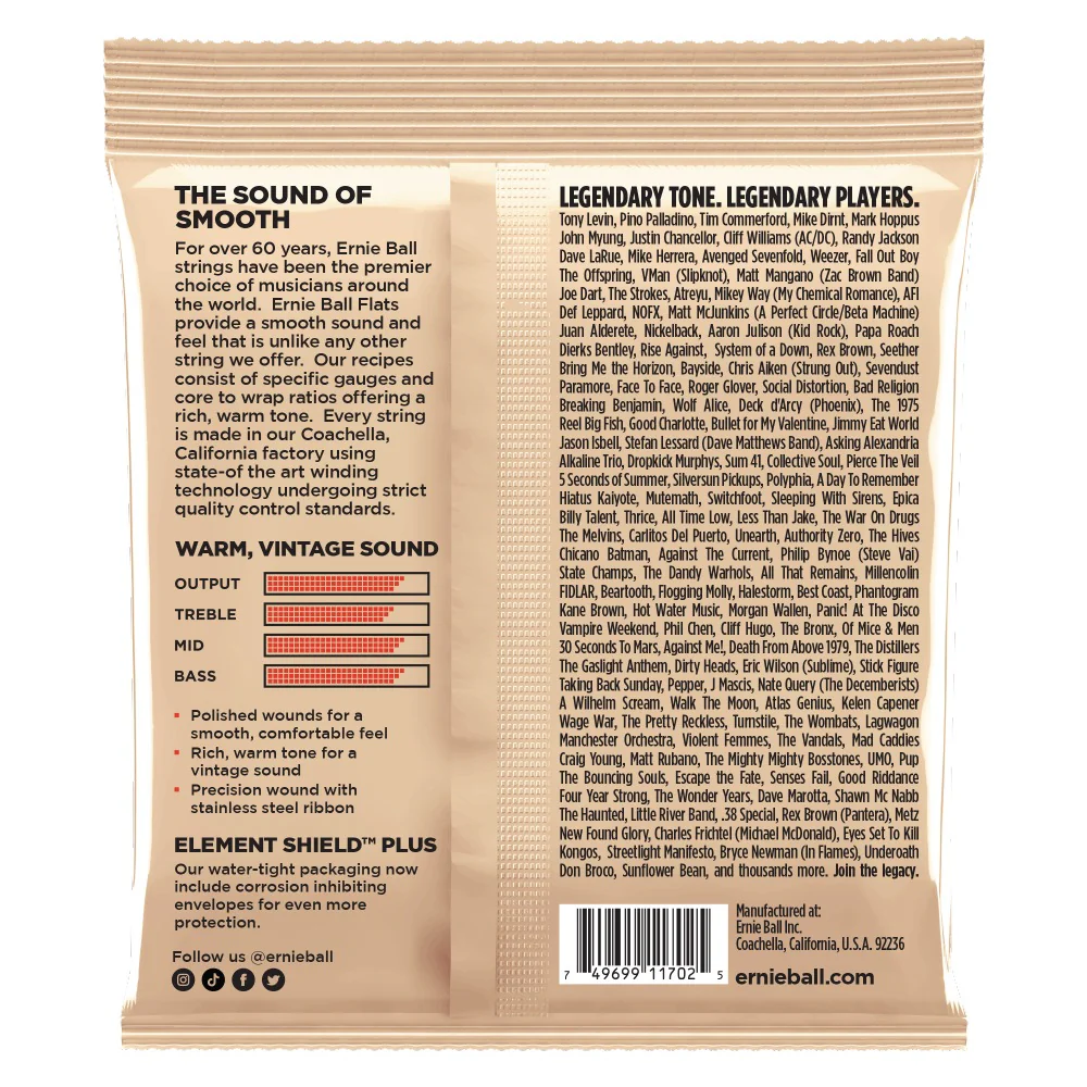 Ernie Ball Group 1 Short Scale Flatwound Electric Bass Strings - 50-110 - Image 2