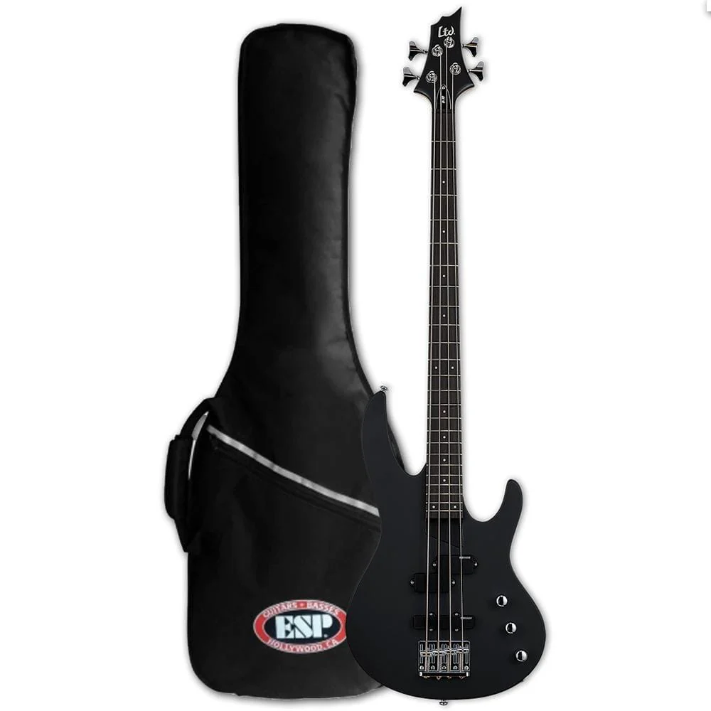 ESP LTD B-10 4-String Electric Bass Guitar - Black Satin