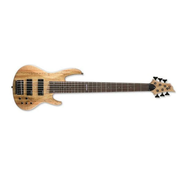 ESP LTD B-206 Bass Guitar - 6-String, Spalted Maple, Natural