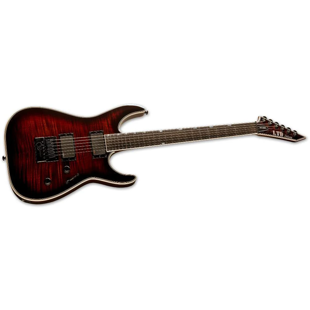 ESP LTD MH1000 Evertune Flamed Maple Electric Guitar - Dark Brown Sunburst - Image 3