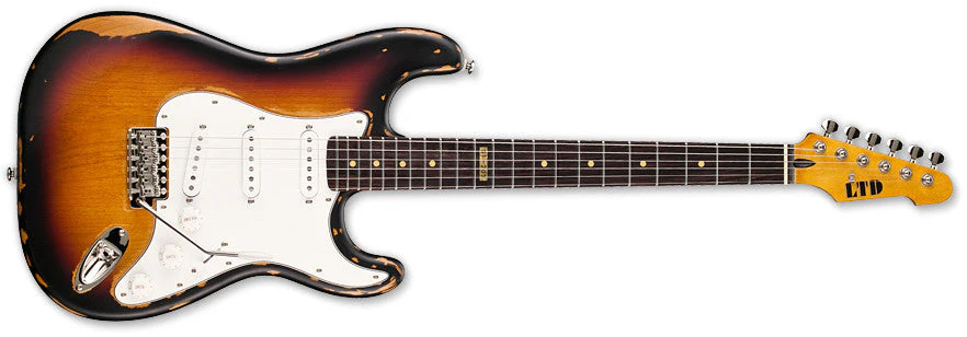 ESP LTD ST203 Electric Guitar Rosewood - Distressed 3 Tone Sunburst