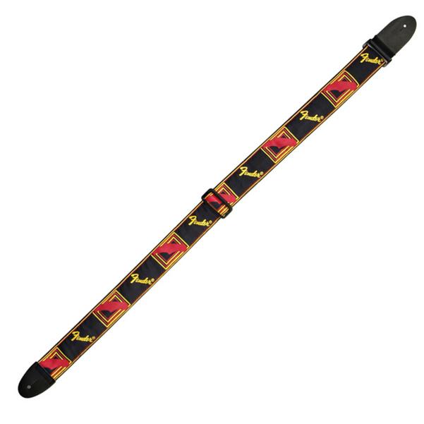 Fender 2inch Monogrammed Straps - Black/Yellow/Red