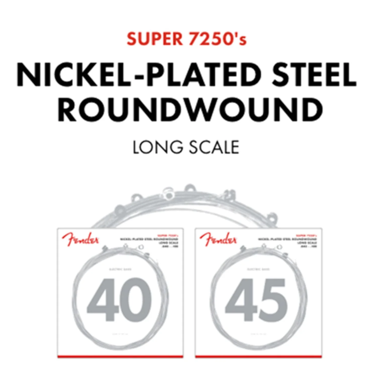 Fender 7250ML Nickel-Plated Steel Long Scale Gauge Bass Guitar Strings - 45 - 100 - Image 2