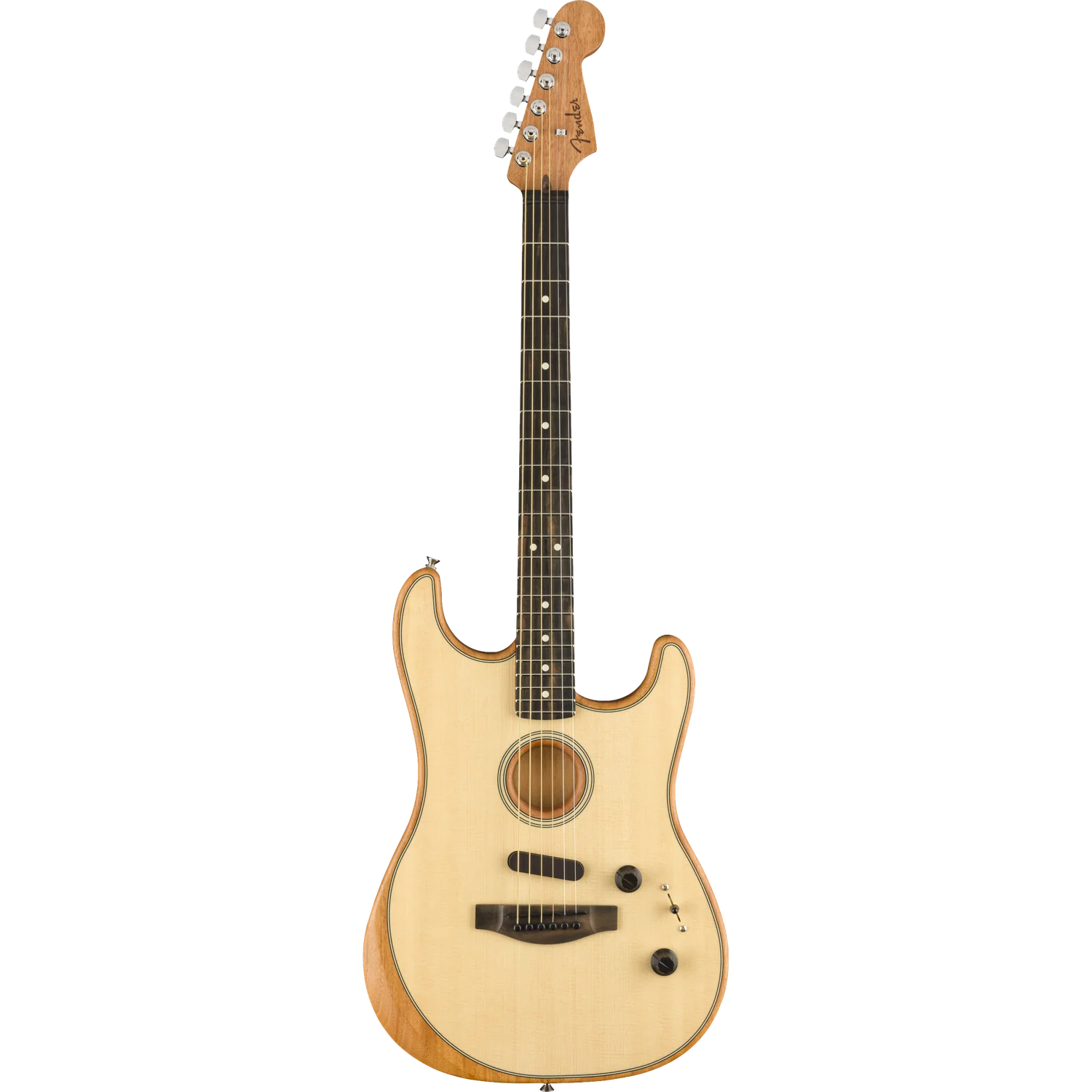 Fender Acoustasonic Stratocaster 6-Strings Electro Acoustic Guitar With Gig Bag - Image 9