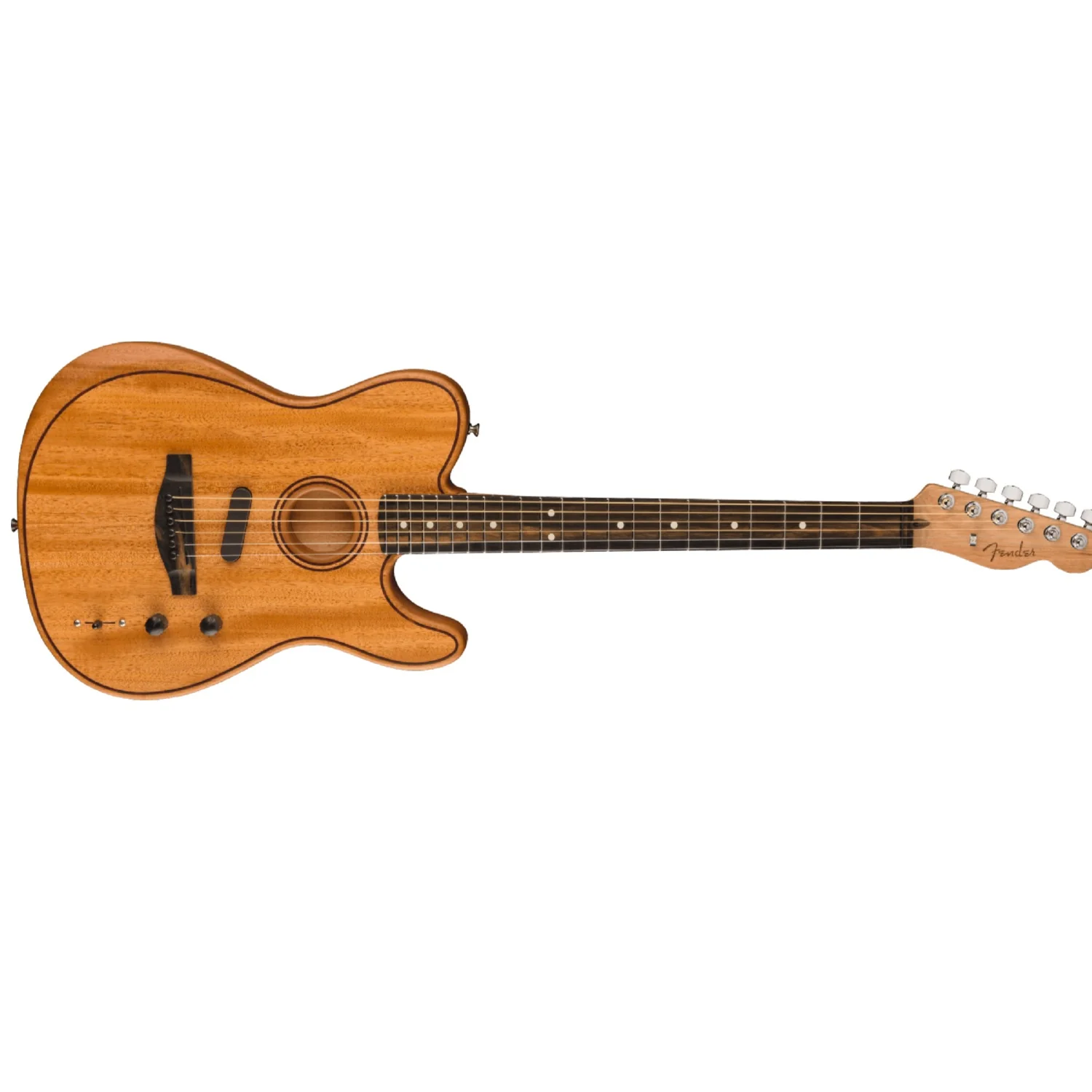 Fender American Acoustasonic Telecaster All Mahagony Electro Acoustic Guitar with Gigbag - Image 2