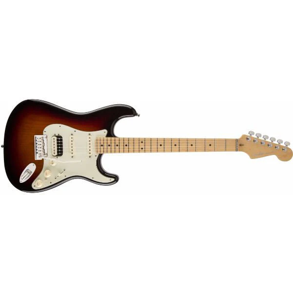 Fender American Deluxe Stratocaster Electric Guitar HSS Shawbucker, Maple Fingerboard, 3-Color Sunburst
