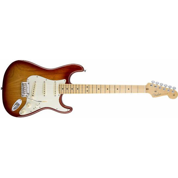 Fender American Standard Stratocaster Electric Guitar, Maple Fingerboard, Sienna Sunburst (Ash)