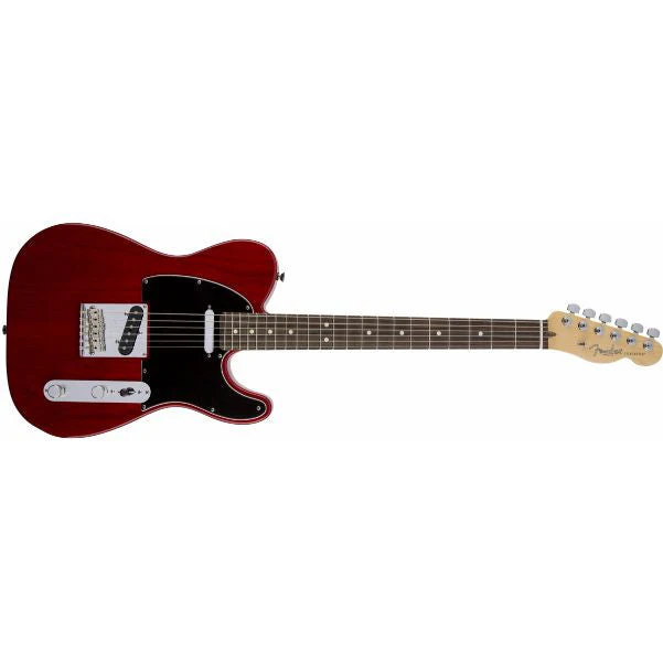 Fender American Standard Telecaster Electric Guitar, Rosewood Fingerboard, Crimson Red Transparent (Ash)