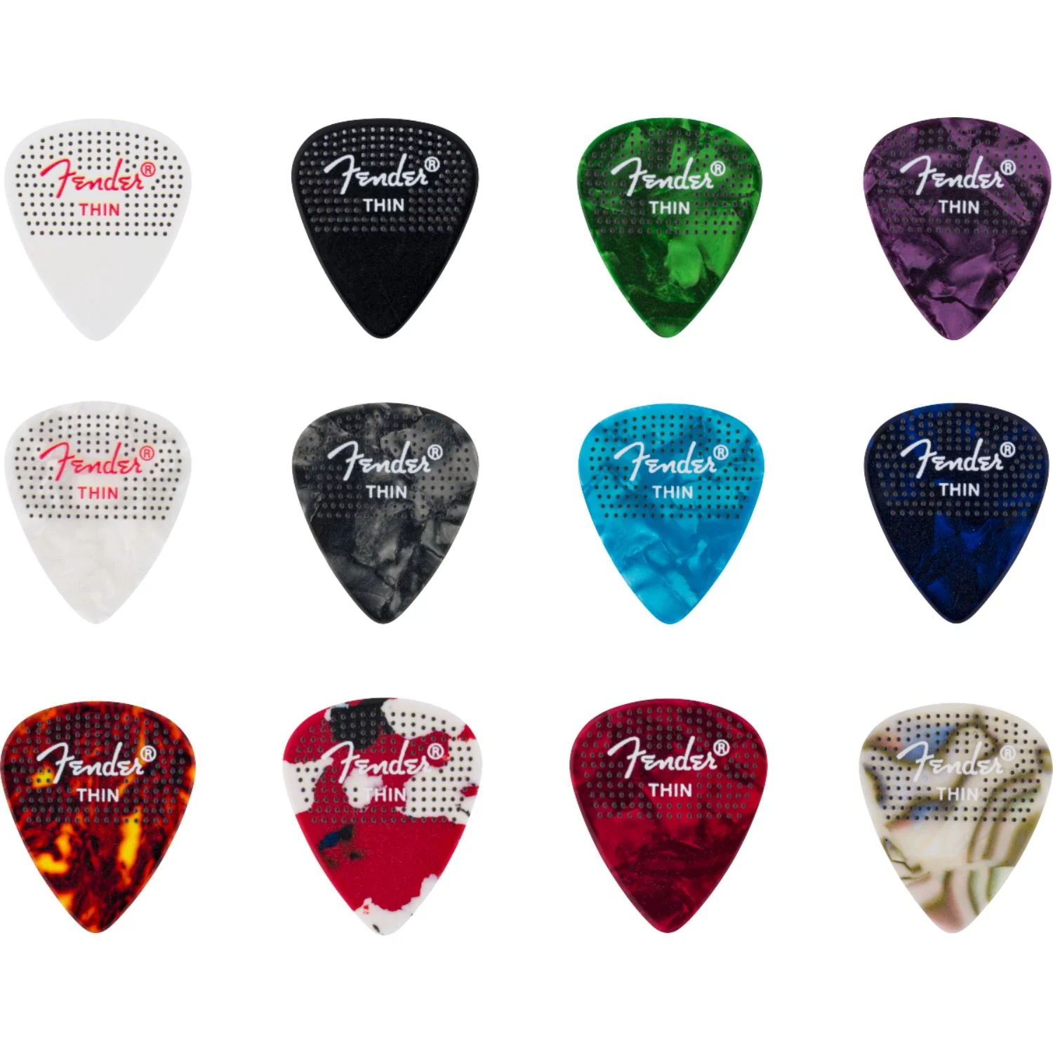 Fender Dotted Celluloid 351 Shape Guitar Pick - Pack of 12