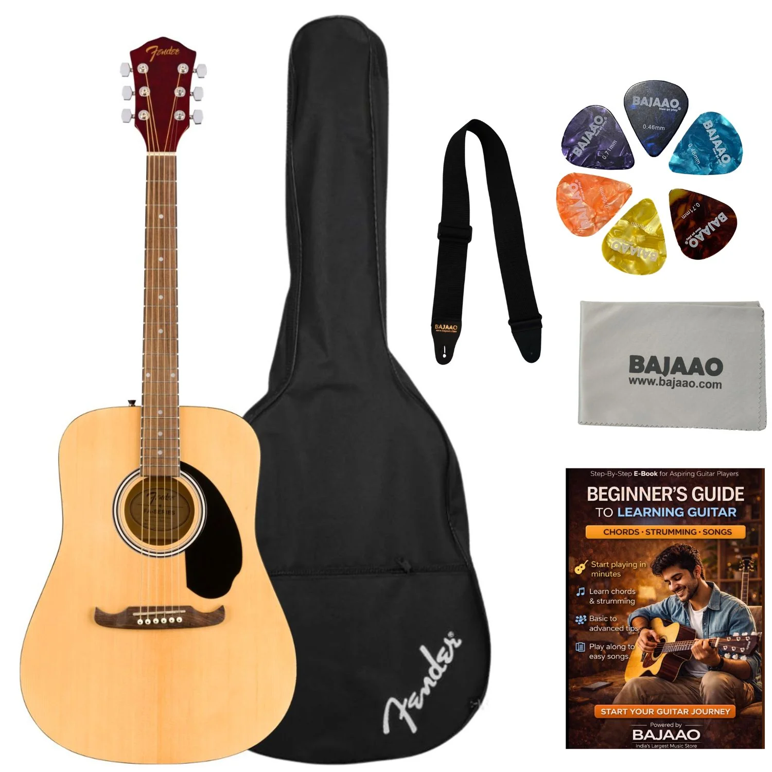 Fender FA-125 Dreadnought Acoustic Guitar With Gig Bag - Image 9