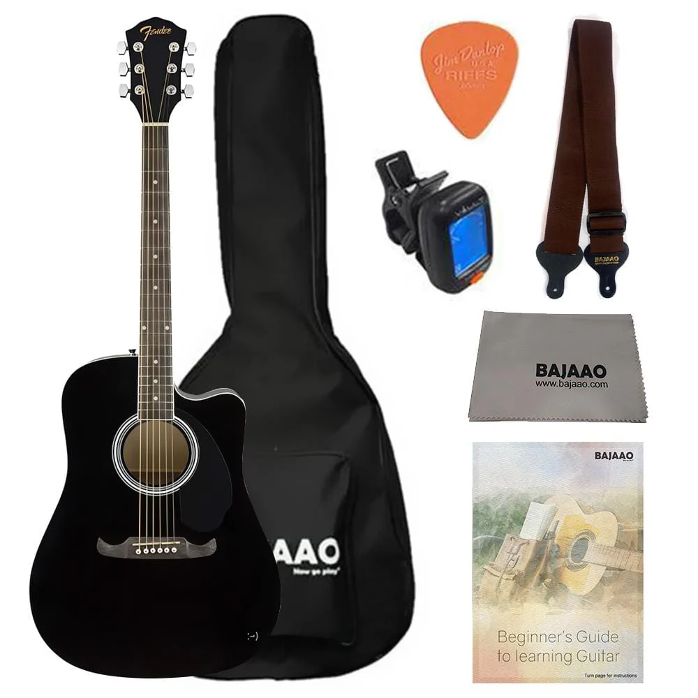 Fender FA-125CE Dreadnought Electro Acoustic Guitar Bundle with Gigbag, Picks, Strap and Polishing Cloth - Image 5