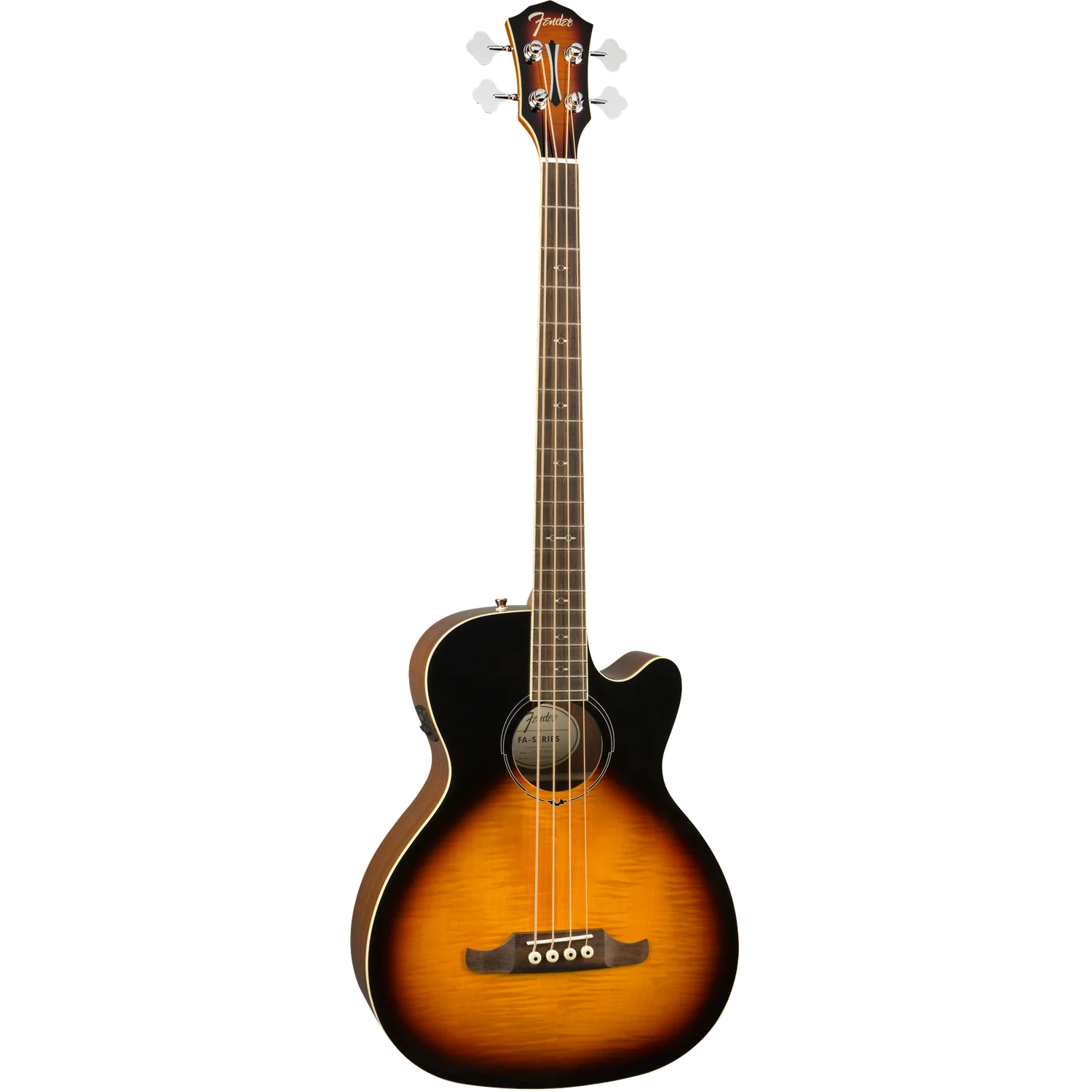 Fender FA-450CE 4 String Semi Acoustic Bass Guitar - Sunburst - Image 2