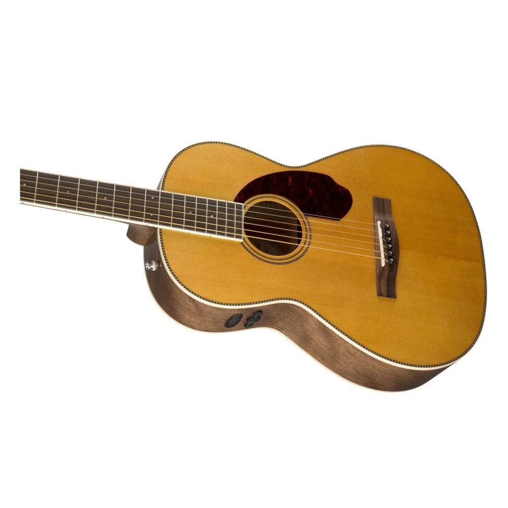 Fender PM 2E Standard Parlor Electro Acoustic Guitar with Case - Image 4