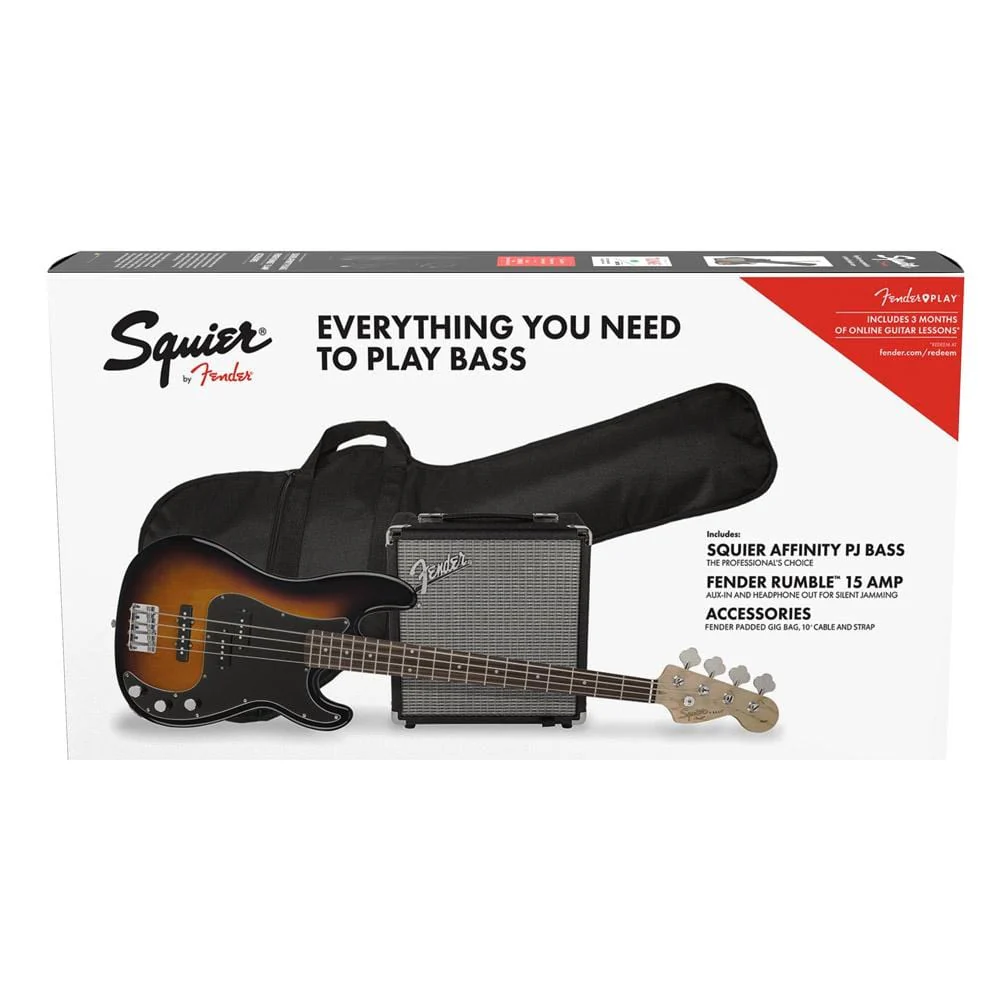 Fender Squier Affinity Series 4 String Precision Bass PJ Pack - Image 9