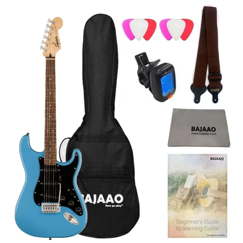 Fender Squier Sonic Stratocaster Electric Guitar Bundle With Gigbag, Polishing Cloth, Picks, Strap, Tuner & Ebook - Image 6