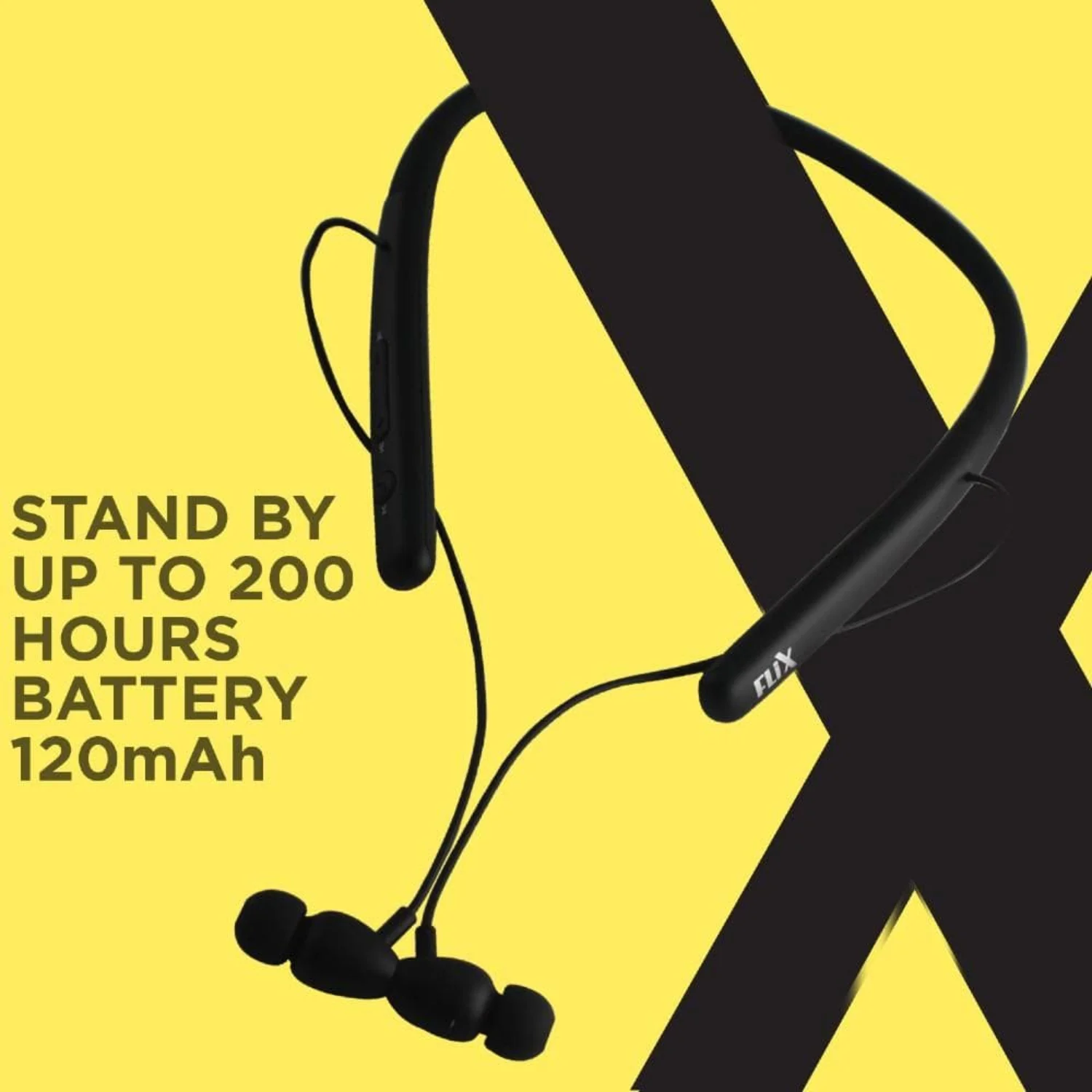 FLiX (Beetel) Blaze 200 Wireless Bluetooth In-Ear Collar Neckband - Black - Image 4