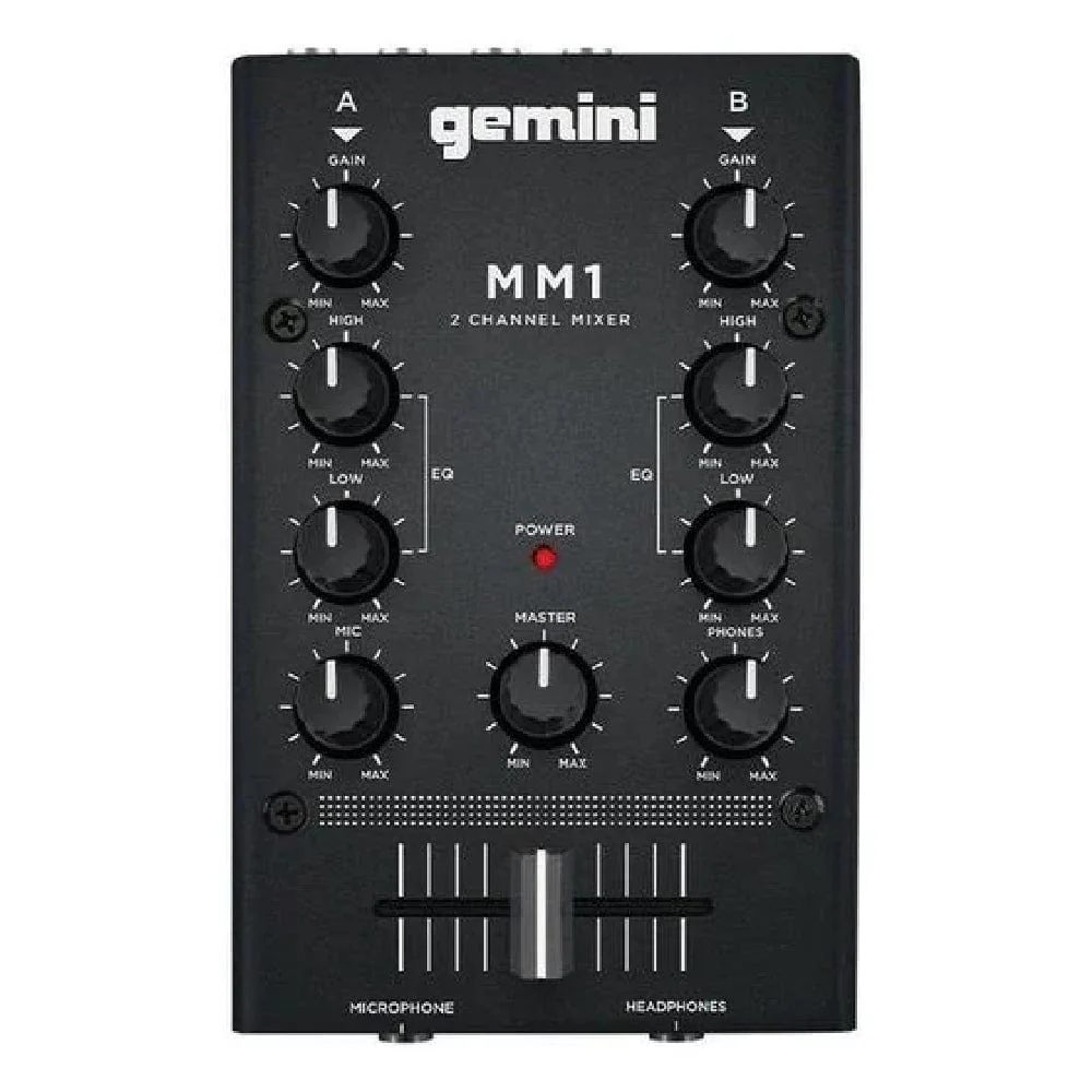 Gemini MM1 2-Channel Pocket-Sized DJ Mixer