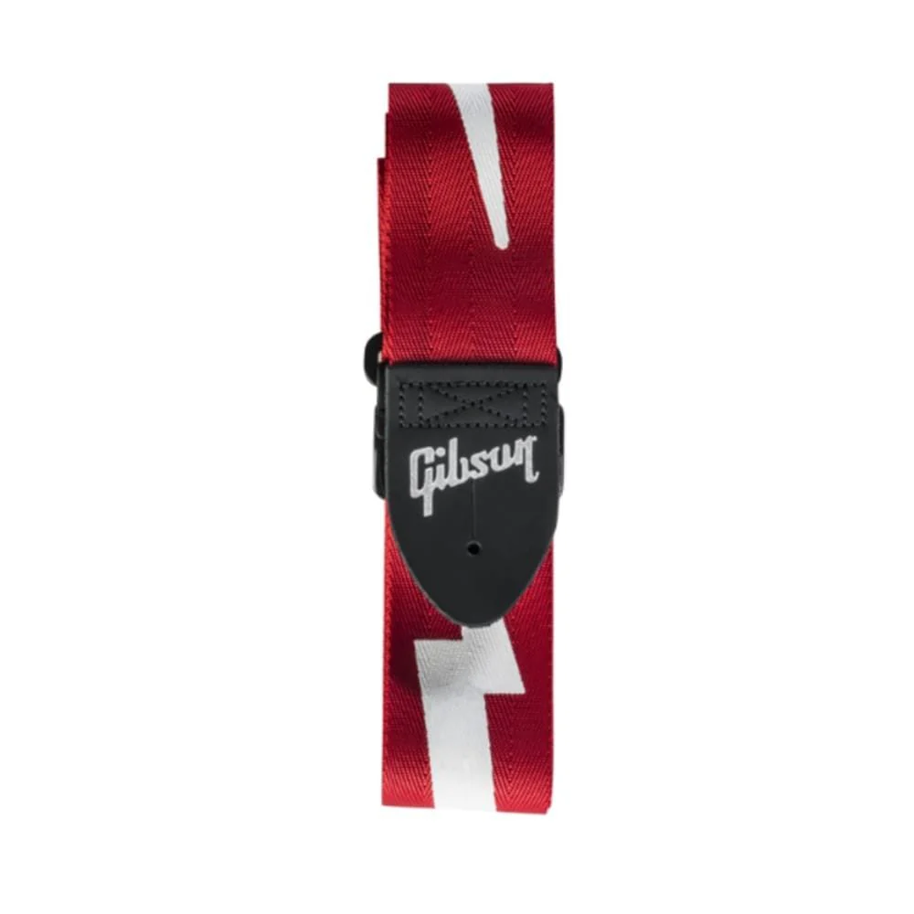 Gibson ASGSBL-20 Guitar Strap, Lightning Bolt Style, Ferrari Red - Image 2