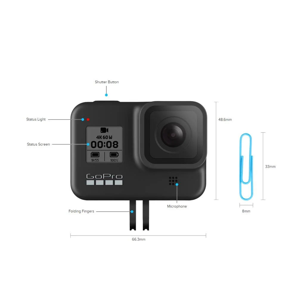 GoPro Hero 8 Hypersmooth Streamlined 4k Action Camera With Shorty and Chesty - Black with 2 Year Warranty - Image 6