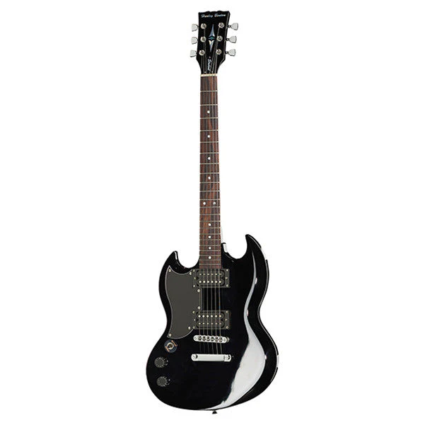 Harley Benton DC-200 Left Handed Student Series Electric Guitar - Black High Gloss