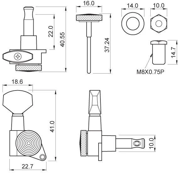 Harley Benton Parts Locking Tuners 6L Gold - Image 4
