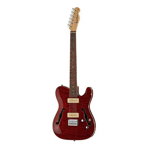 Harley Benton TE-90QM Electric Guitar - Transparent Red High Gloss