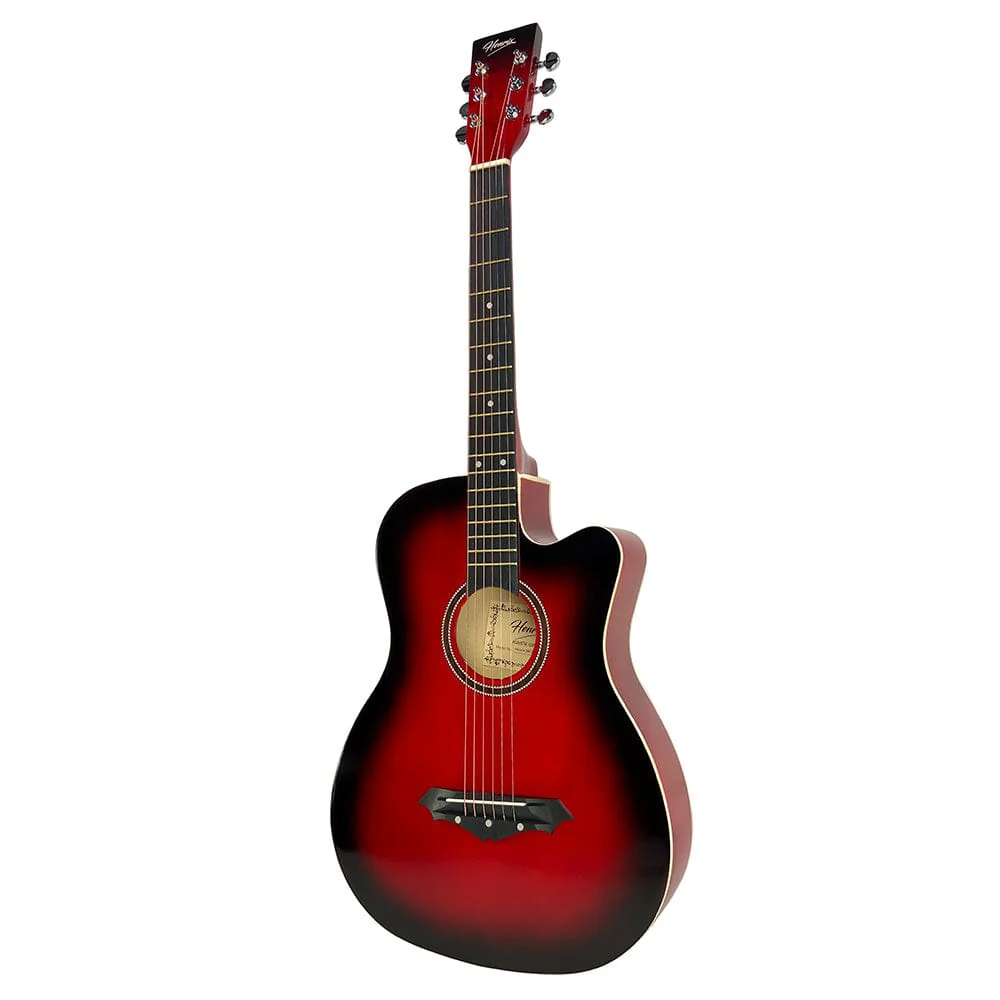 Henrix 38C 38 Inch Cutaway Acoustic Guitar with Dual Action Truss Rod, Gigbag, Picks, String Set, Strap, Cloth & Ebook - Image 25