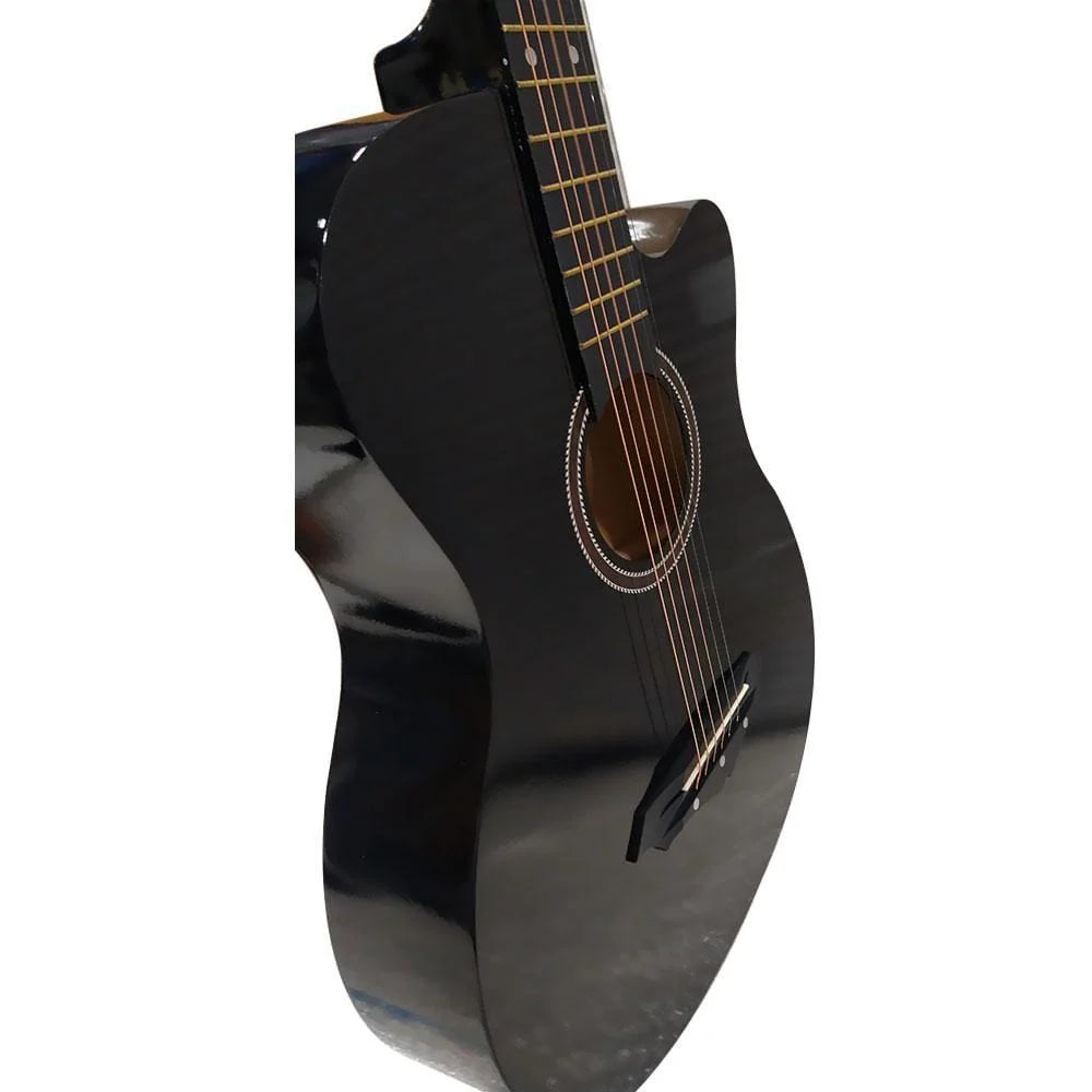 Henrix 38C Cutaway Acoustic Guitar - Black - Open Box - Image 2