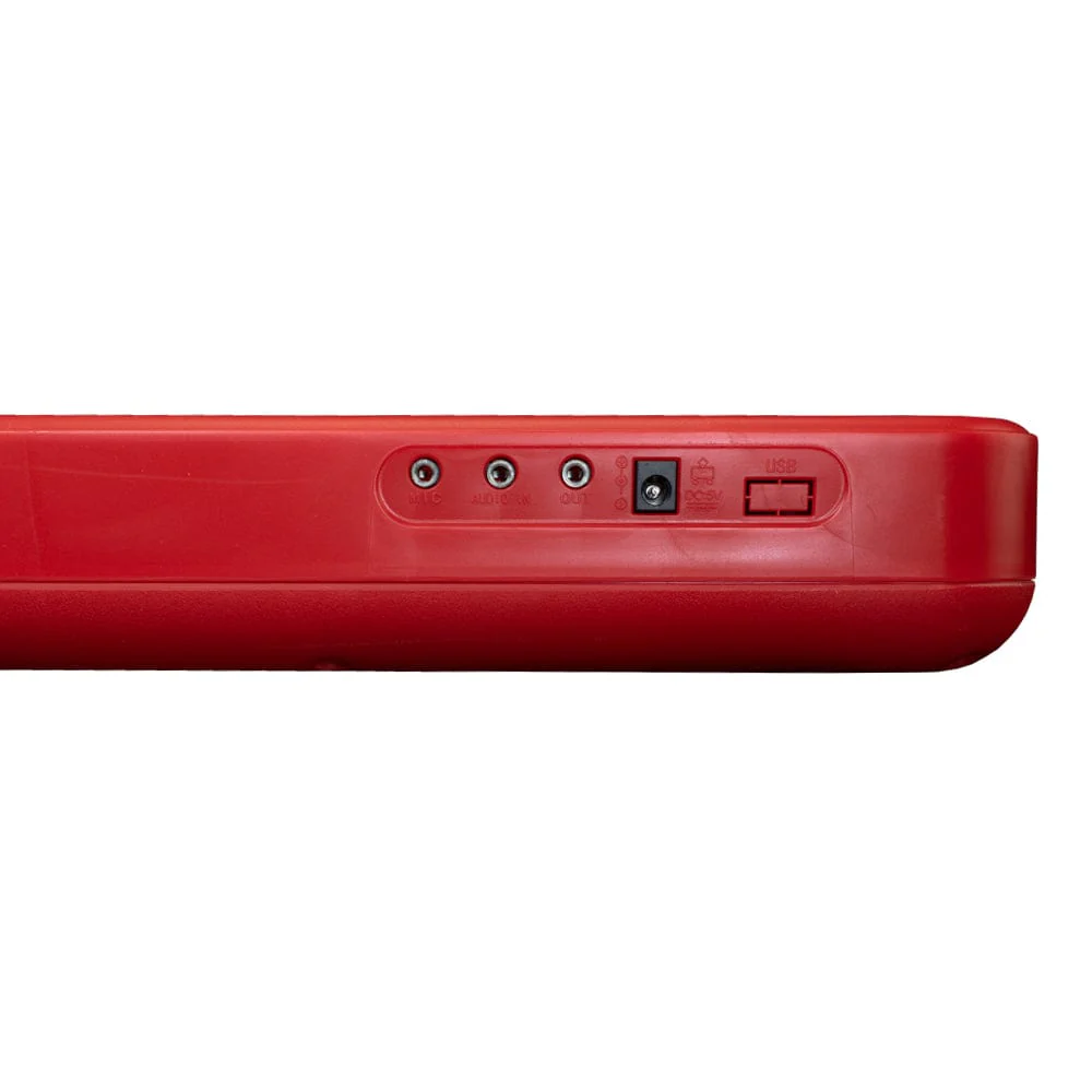 Henrix KB-601 Portable 61 Full Size Keys Keyboard with Adapter and Microphone - Red - Open Box - Image 8