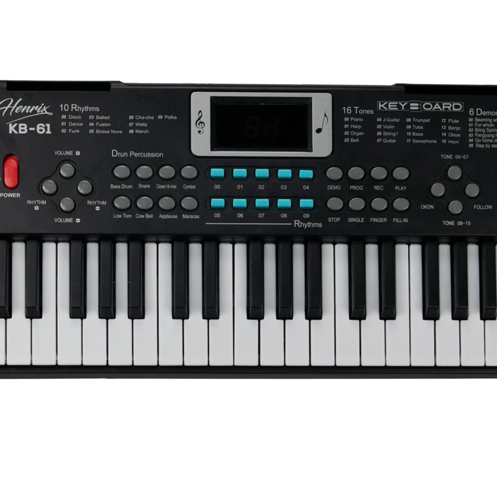 Henrix KB-61 Portable 61 Mini Key Keyboard with Microphone - Image 12