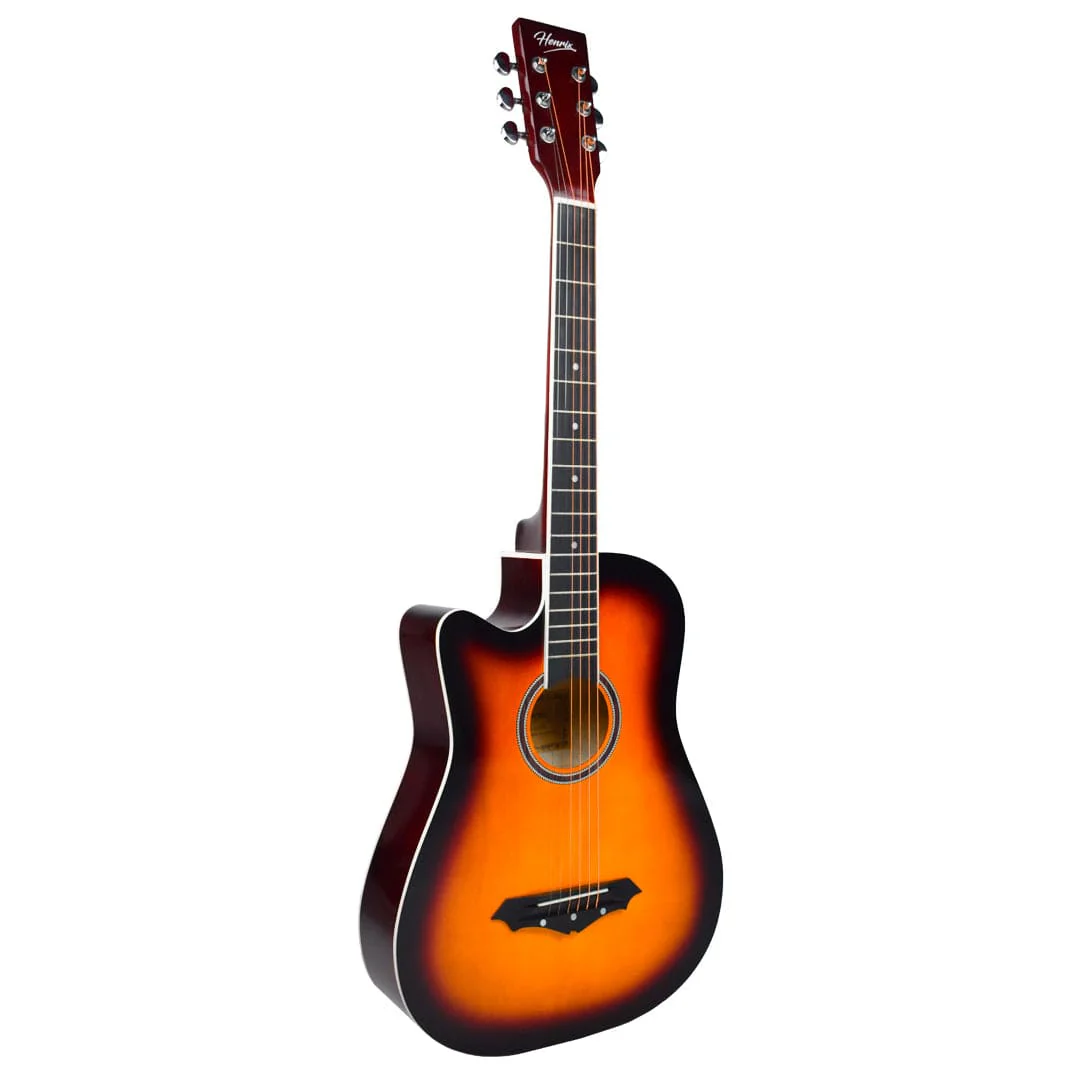 Henrix PRO 38C 38 Inch 6 String Cutaway Acoustic Guitar - Image 62