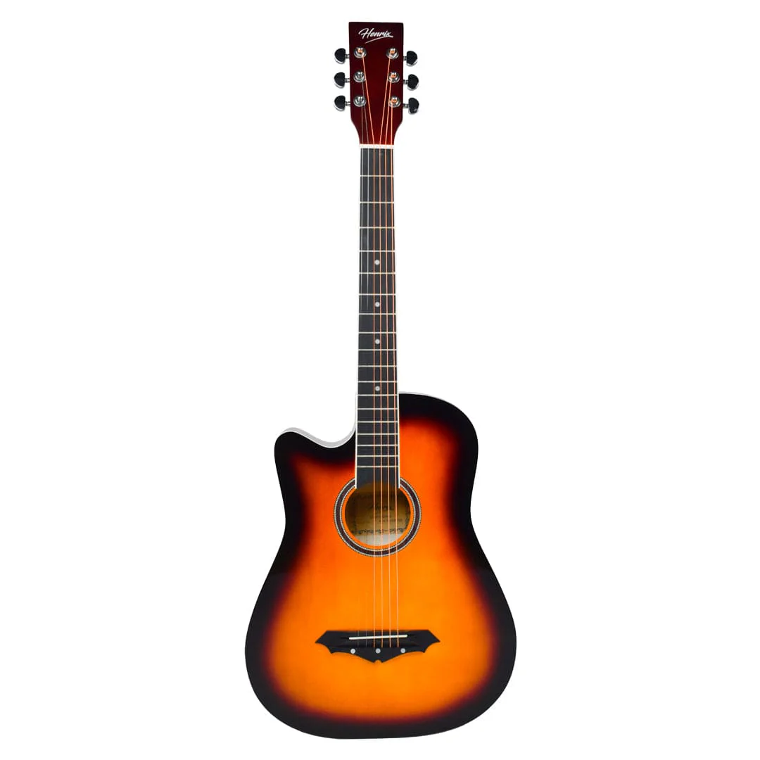 Henrix PRO 38C 38 Inch 6 String Cutaway Acoustic Guitar - Image 63